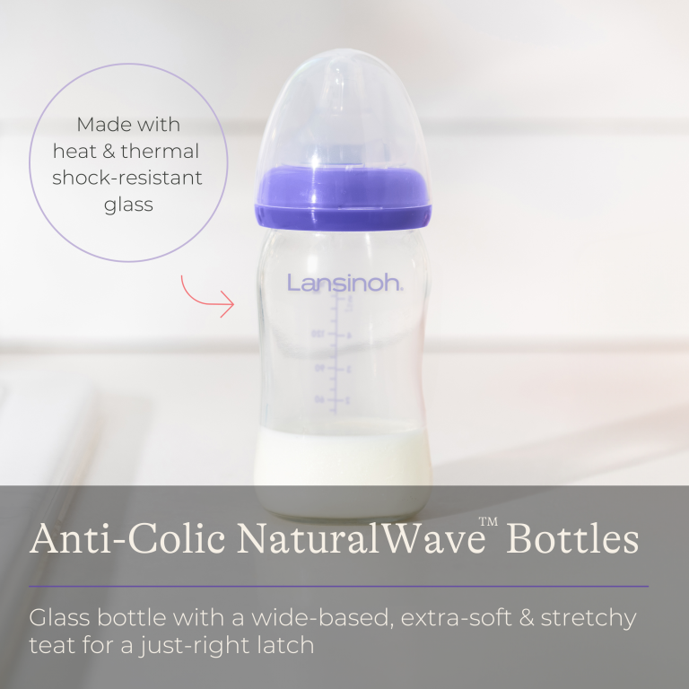Lansinoh Γυάλινο Μπιμπερό με θηλή NaturalWave®