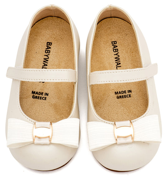 Γοβάκι Μονή Μπαρέτα με Φιόγκο και Αγκράφα Εκρού