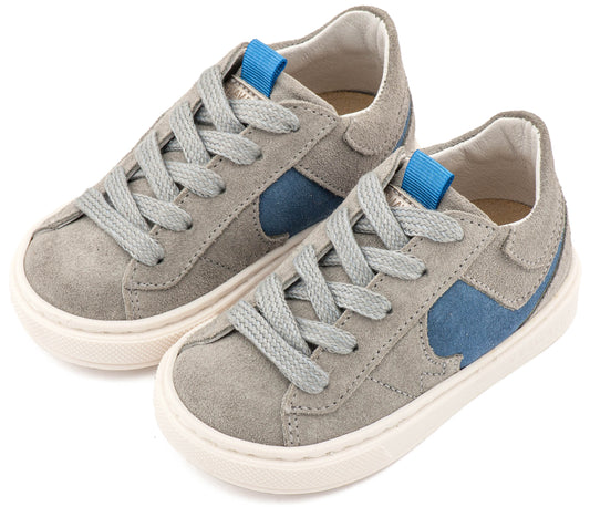 Δίχρωμο Sneaker Δετό EXC8002 Γκρι Μπλε Ρουά