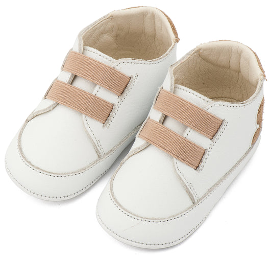 Παντοφλέ Σνικερ με Λάστιχάκια MI1137 Λευκό Μπεζ