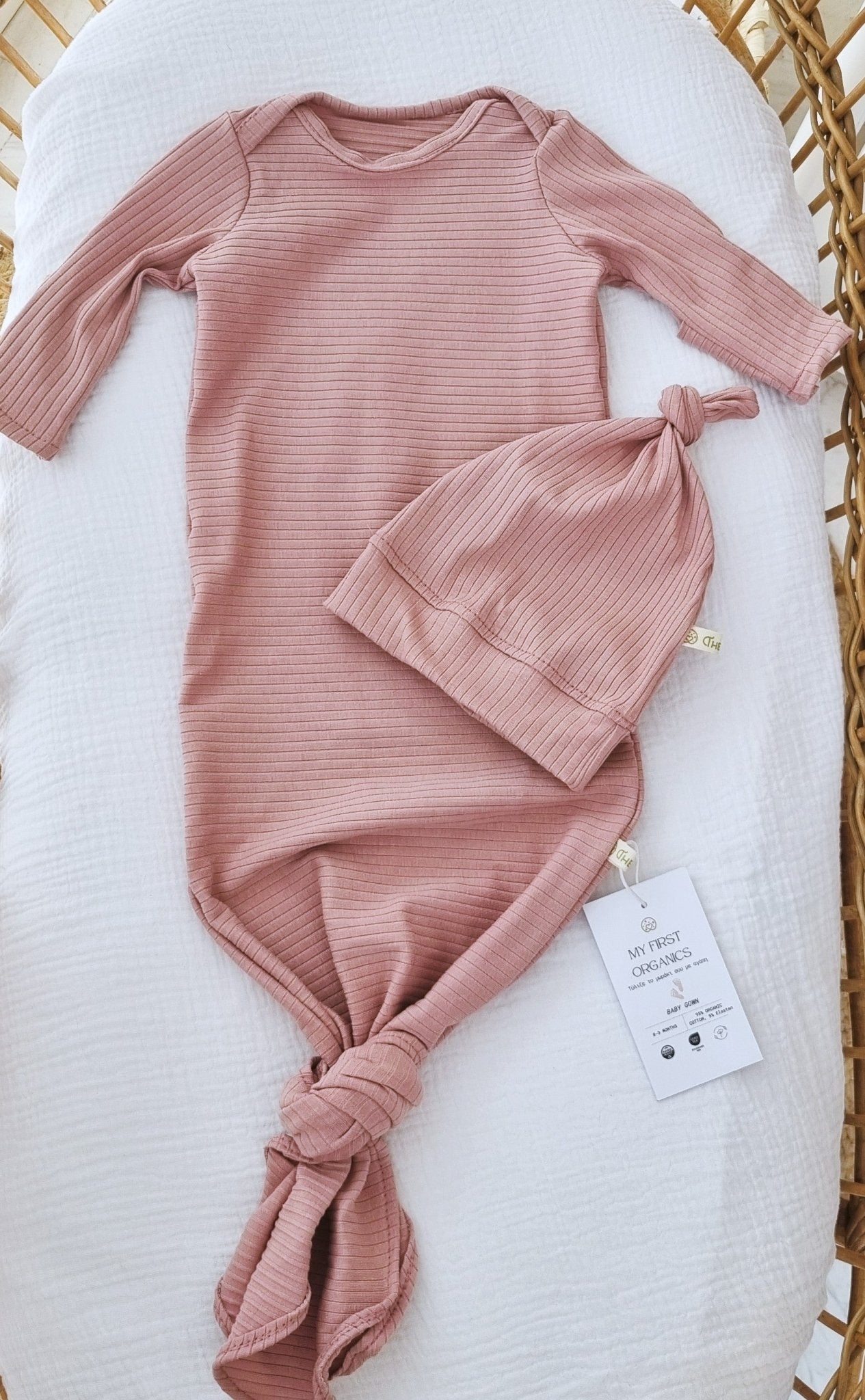 Baby Gown Rosa - Βρεφικό Φορμάκι Ύπνου - My First Organics - The4kins baby brand