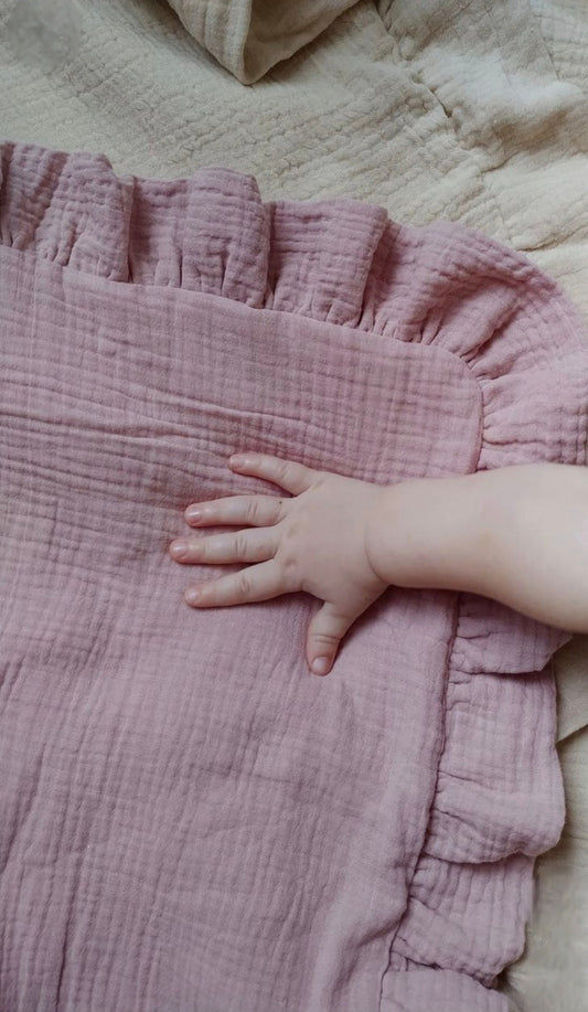 Colors Κουβερτούλα μουσελίνα με φραμπαλαδάκι - The4kins baby brand