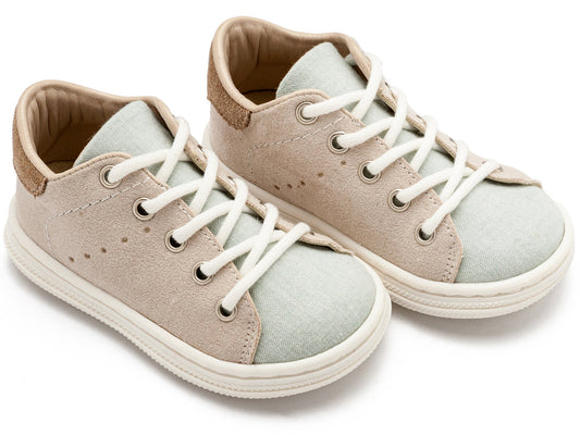 Δετά Δίχρωμα Σνίκερς Μπεζ Μέντα - The4kins baby brand