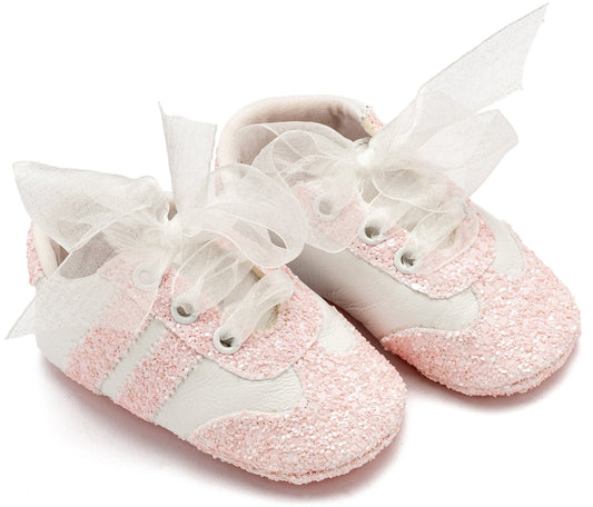 Δετά Sneakers με Κορδέλα Οργάντζα Ροζ - The4kins baby brand
