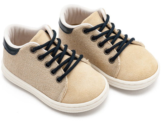 Δετό Δίχρωμο Σνίκερ Μπεζ Μπλέ - The4kins baby brand