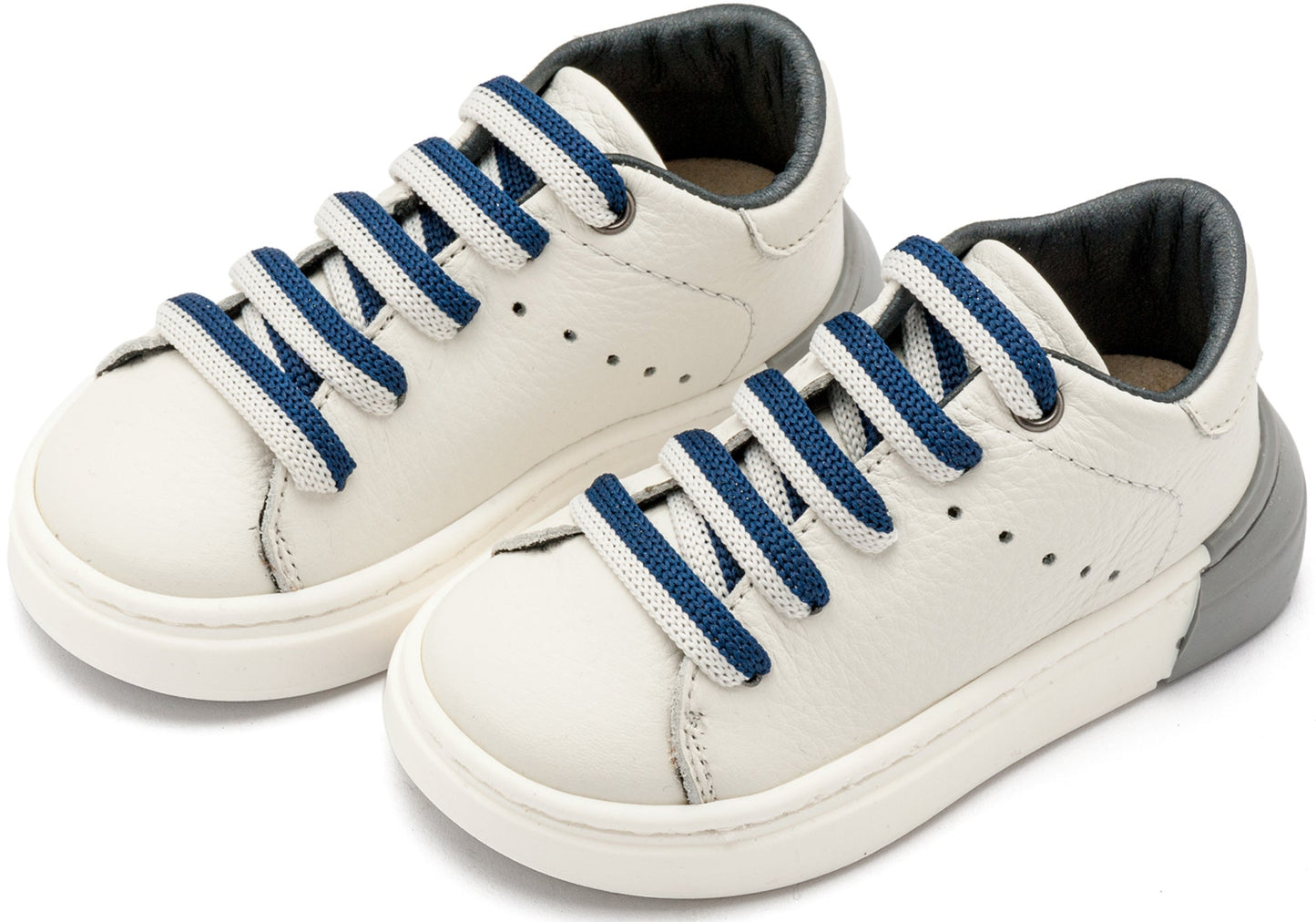 Δετό Sneaker με Δίχρωμο Κορδόνι Λευκό Μπλε - The4kins baby brand