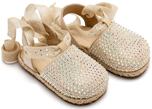 Εσπαντρίγια με Swarovski Εκρού - The4kins baby brand