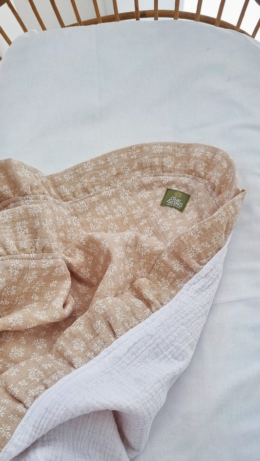 Floral Κουβερτούλα μουσελίνα - The4kins baby brand