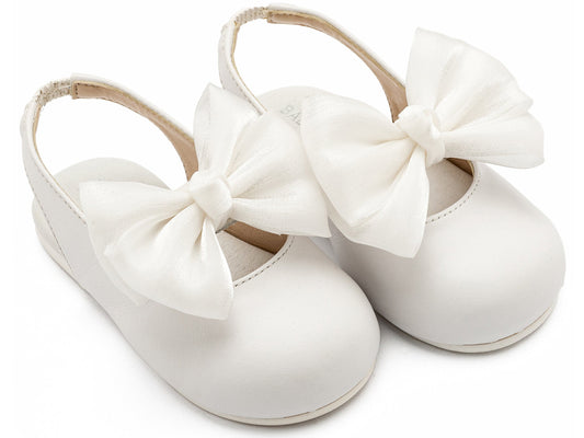 Γαλλικό Σαμπό με Φιόγκο Chiffon Λευκό - The4kins baby brand