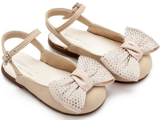 Γαλλικό Σαμπό με Μεγάλο Φιόγκο Στρας Εκρού - The4kins baby brand