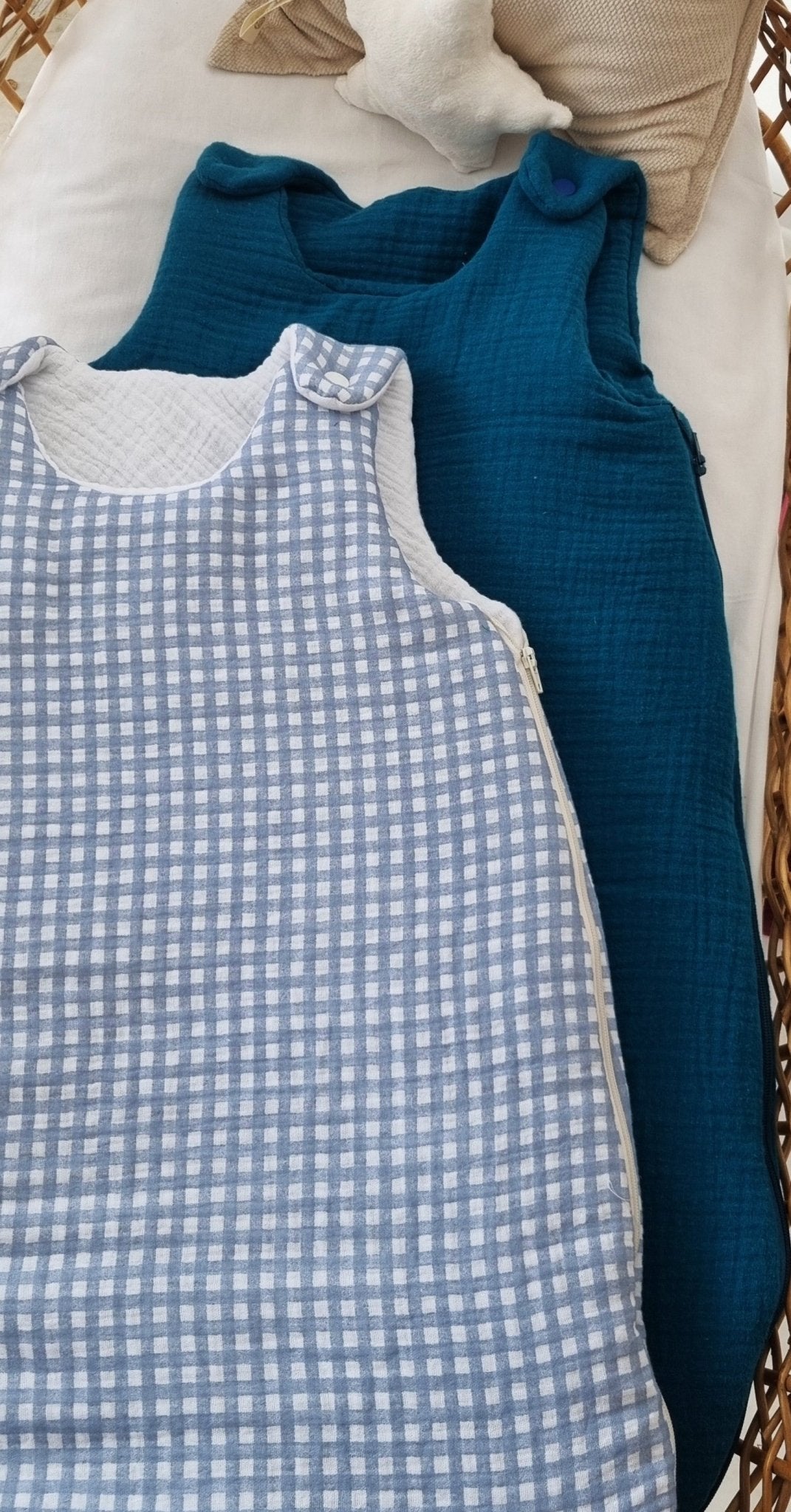 Gingham in Blue - The4kins baby brand