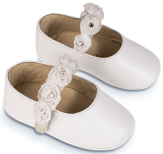 Γοβάκι Μονή Μπαρέτα Εκρού Λευκό - The4kins baby brand