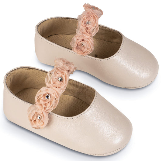 Γοβάκι Μονή Μπαρέτα Εκρού Ροζ - The4kins baby brand