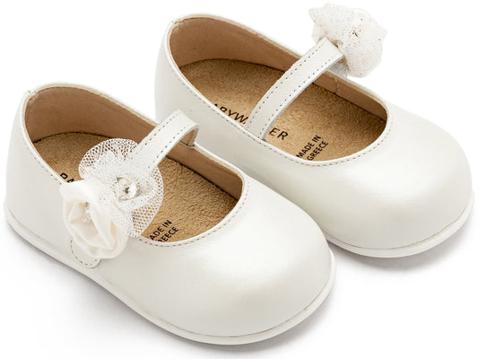 Γοβάκι Μονή Μπαρέτα με Διακοσμητικό Λουλούδι - The4kins baby brand