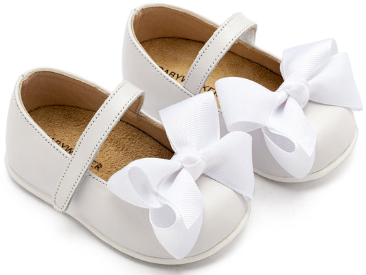 Γοβάκι Μονή Μπαρέτα με Φιόγκο Λευκό - The4kins baby brand