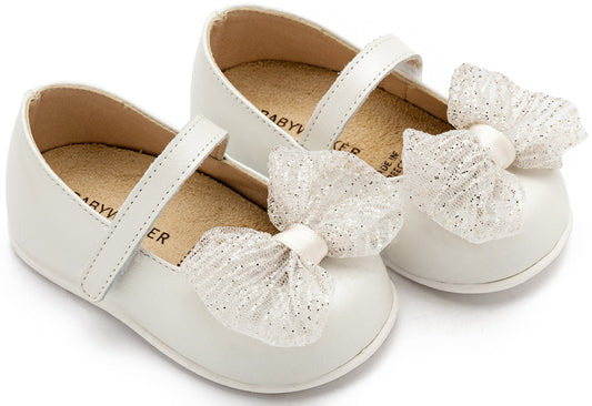 Γοβάκι Μονή Μπαρέτα με Φιόγκο PRI2639 Εκρού - The4kins baby brand