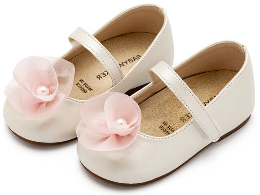 Γοβάκι Μονή Μπαρέτα με Λουλούδι (MORE COLORS IN) - The4kins baby brand