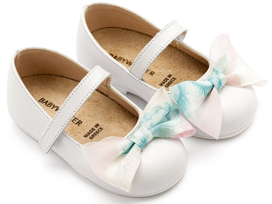 Γοβάκι Μονή Μπαρέτα Χρατς με Φιογκάκι Φλοράλ - The4kins baby brand