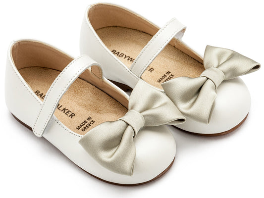 Γοβάκι Μονή Μπαρέτα Χρατς με Φιογκάκι Λαδί - The4kins baby brand