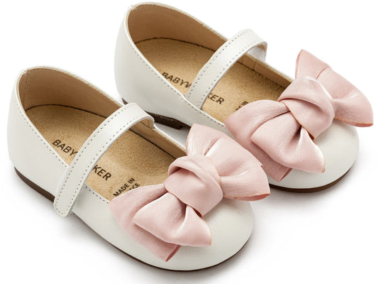 Γοβάκι Μονή Μπαρέτα Χρατς με Φιόγκο Οργάντζας (MORE COLORS IN) - The4kins baby brand