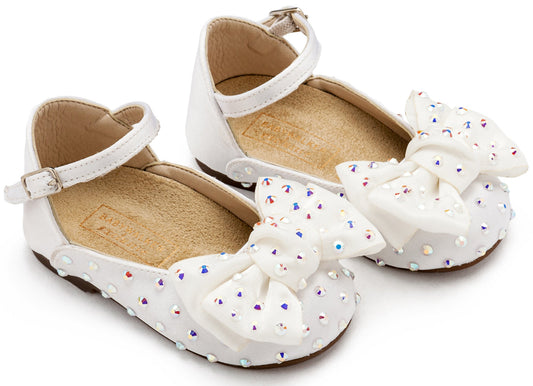 Γοβάκι Satin με Φιόγκο Λευκό - The4kins baby brand