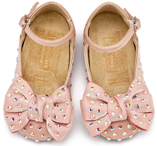 Γοβάκι Satin με Φιόγκο Ροζ - The4kins baby brand