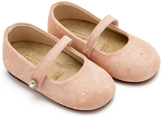 Γοβάκι Suede με Στρας Νουντ - The4kins baby brand