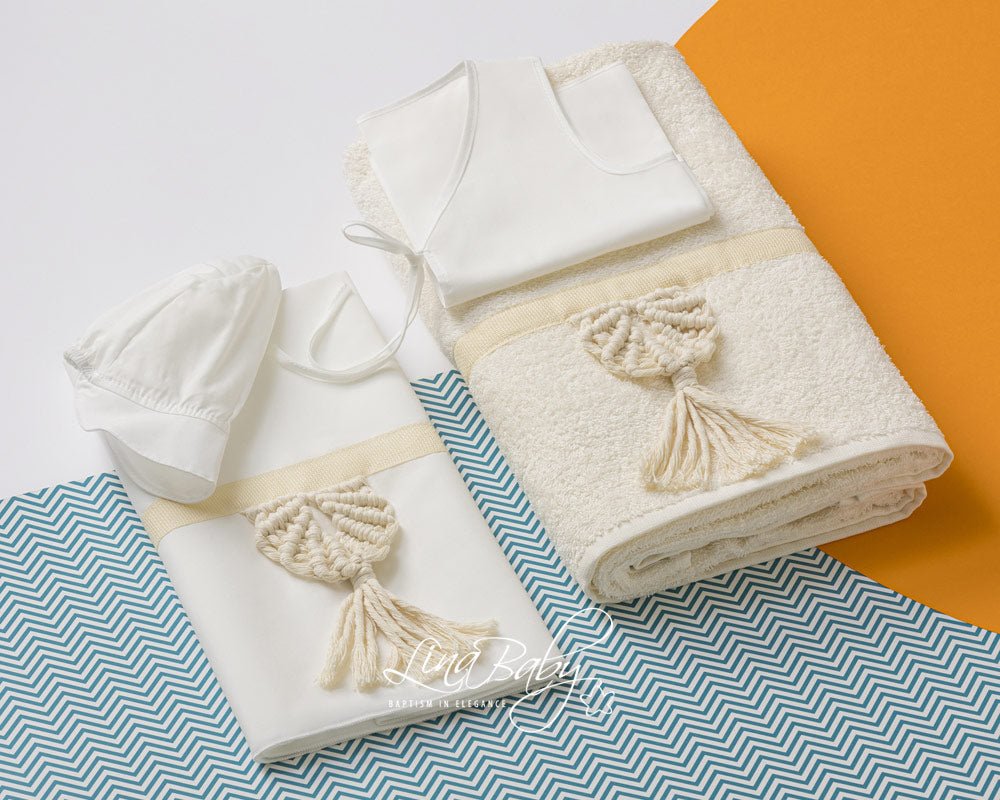 Macrame simple Λαδόπανα Βάπτισης - The4kins baby brand
