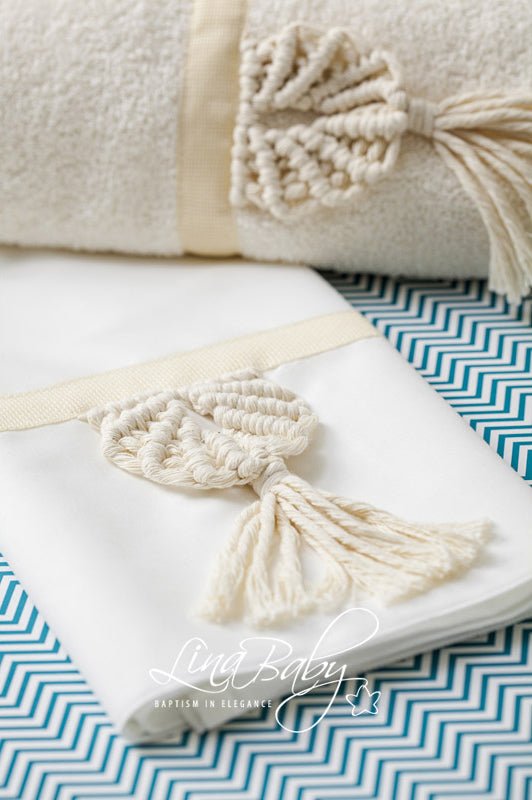 Macrame simple Λαδόπανα Βάπτισης - The4kins baby brand