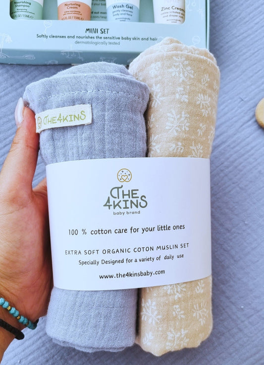 Muslin set - Πάνες Αγκαλιάς - The4kins baby brand