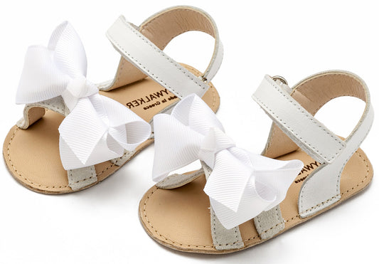 Πέδιλο με Φιόγκο Gros Grain Λευκό - The4kins baby brand