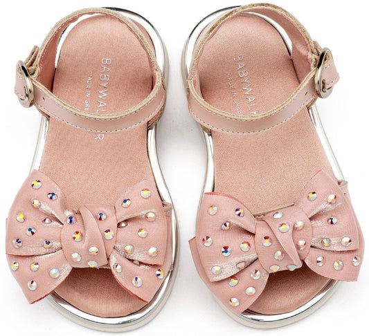 Πέδιλο με Φιόγκο και Στρας Ροζ - The4kins baby brand