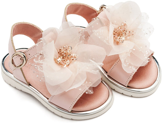 Πέδιλο με Χειροποίητο Λουλούδι απο Τούλι (More Colors in) - The4kins baby brand