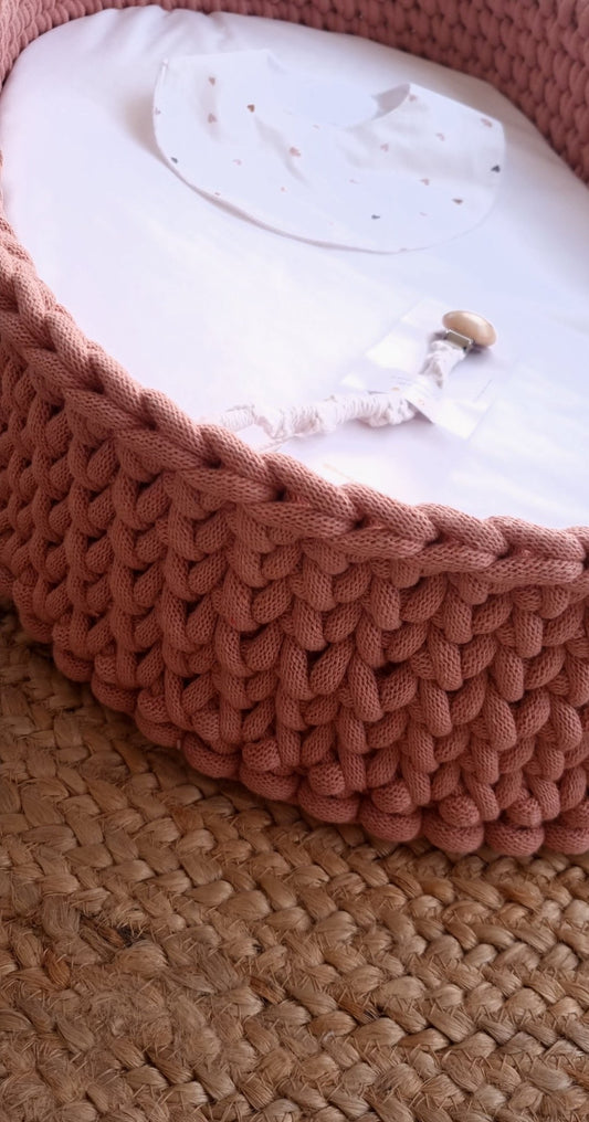 Πλεκτή Αλλαξιέρα Με Αντιβακτηριδιακό Στρωματάκι Blossom Pink - The4kins baby brand