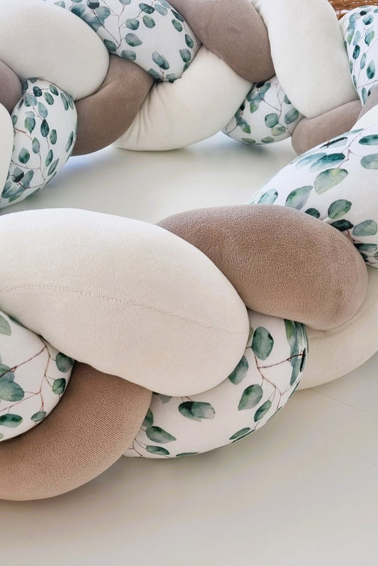Πλεξούδα Braided Cot Bumper Efcaliptus - The4kins baby brand