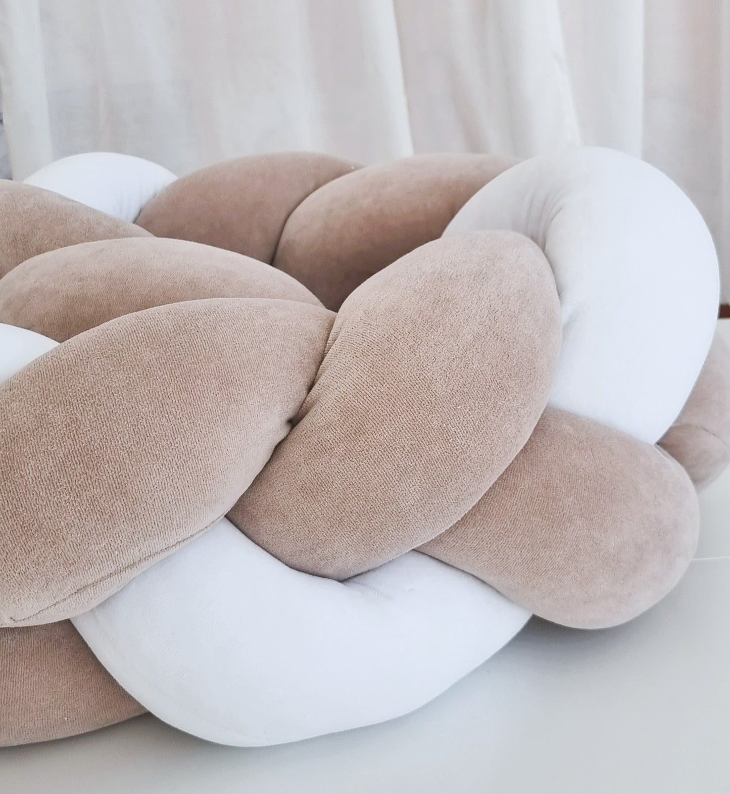 Πλεξούδα Braided Cot Bumper Wet Sand - The4kins baby brand