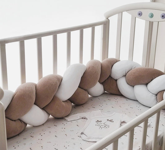 Πλεξούδα Braided Cot Bumper Wet Sand - The4kins baby brand