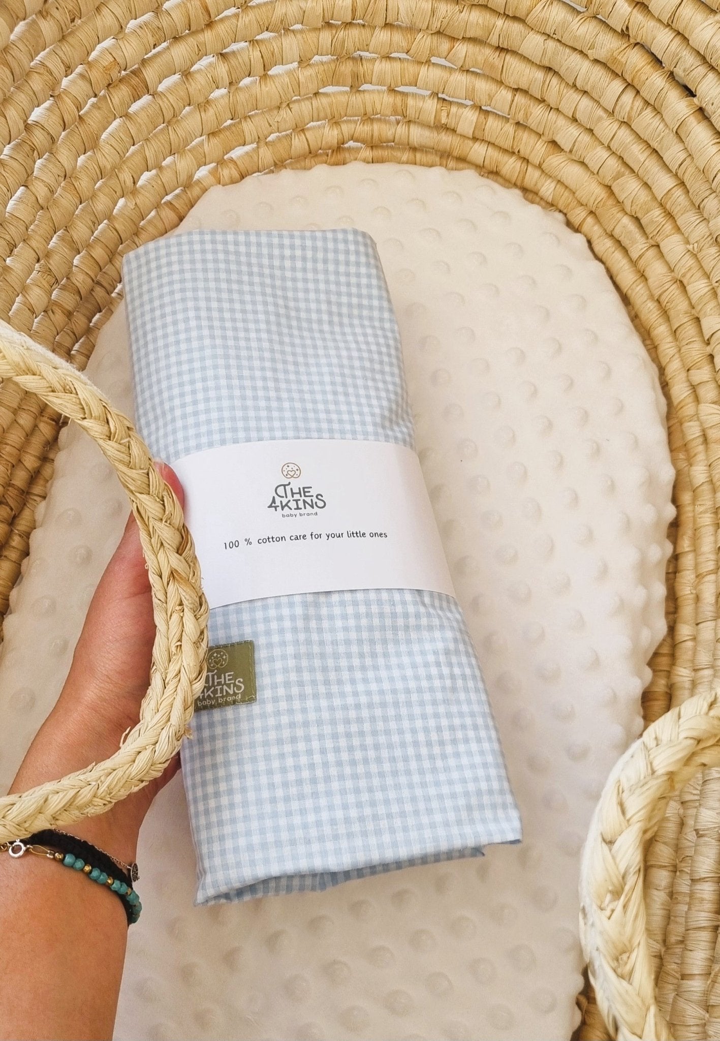 Rustic Harmony in Blue Σεντόνι - The4kins baby brand