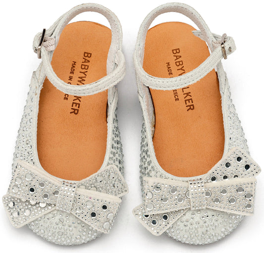 Σαμπό Διακοσμημένο Ολόγυρα με Στρας και Φιόγκο Λευκό - The4kins baby brand