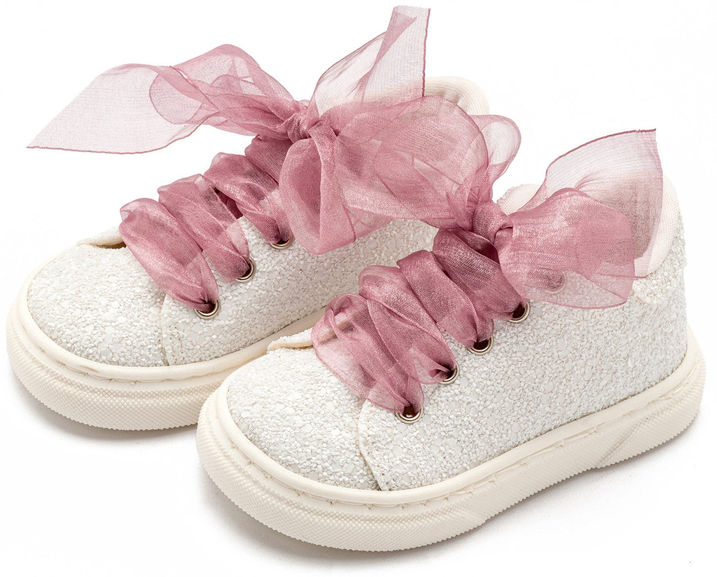Sneaker απο Ύφασμα Glitter με Κορδέλα ( More colors in) - The4kins baby brand