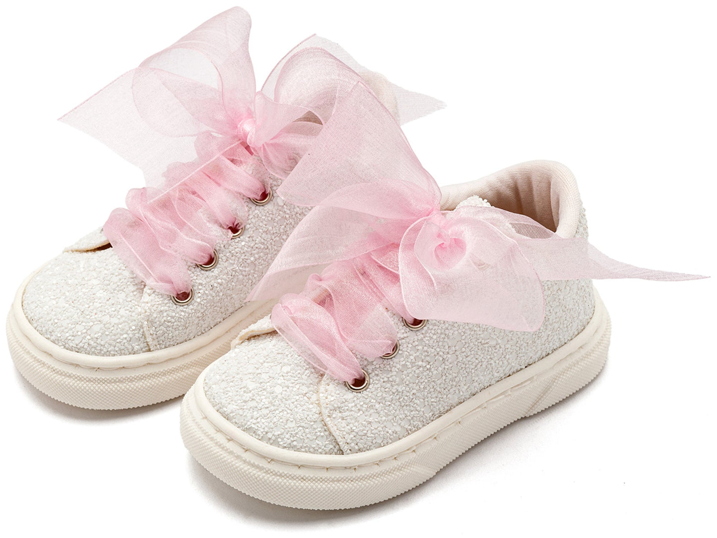 Sneaker απο Ύφασμα Glitter με Κορδέλα ( More colors in) - The4kins baby brand