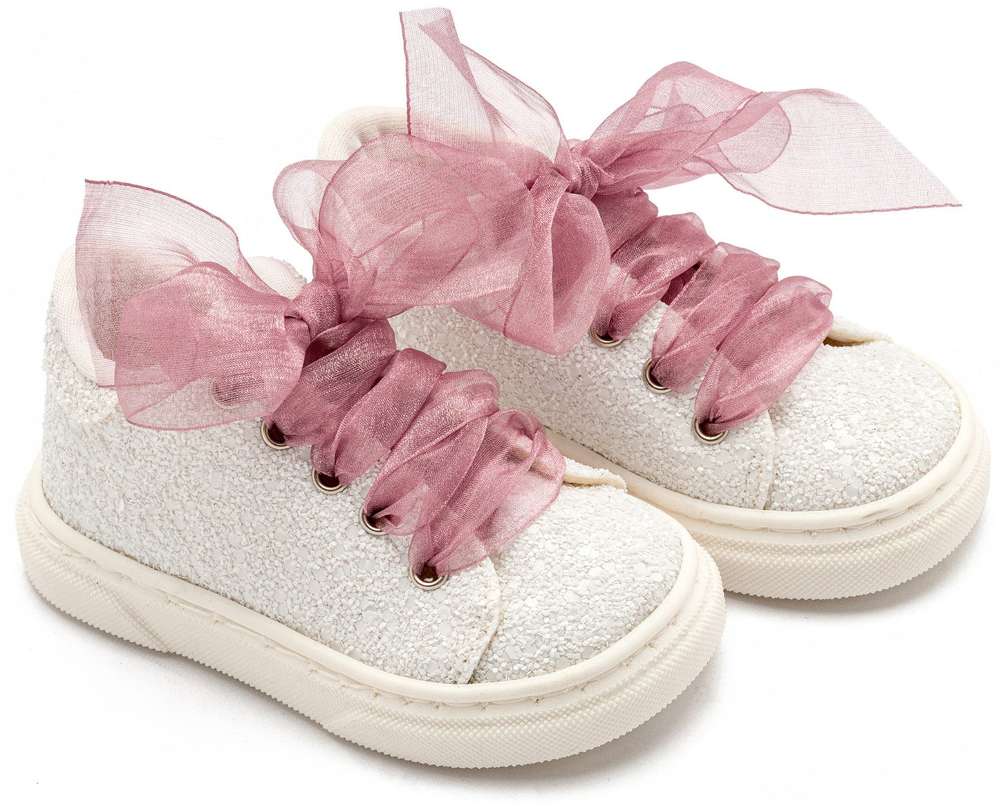 Sneaker απο Ύφασμα Glitter με Κορδέλα ( More colors in) - The4kins baby brand