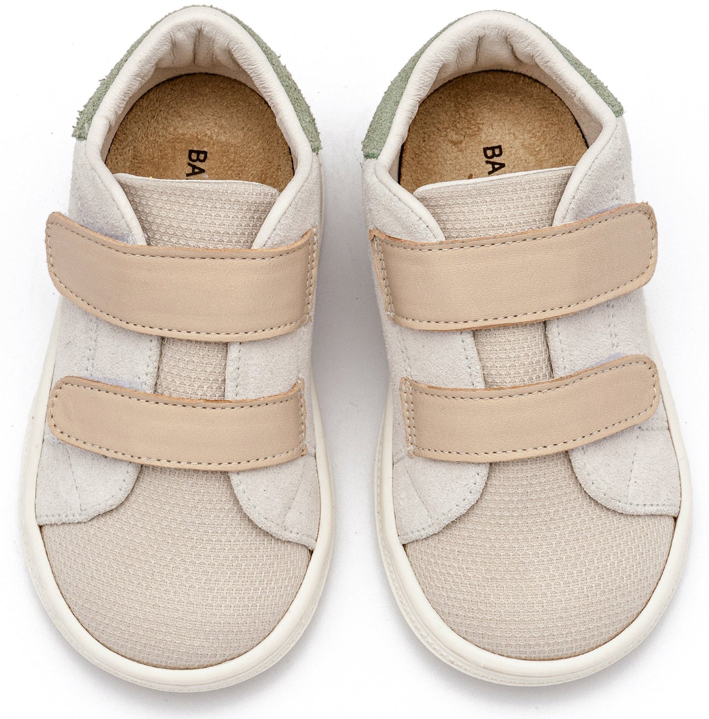 Σνίκερ με Διπλή Μπαρέτα Χρατς Λευκό Μπεζ - The4kins baby brand