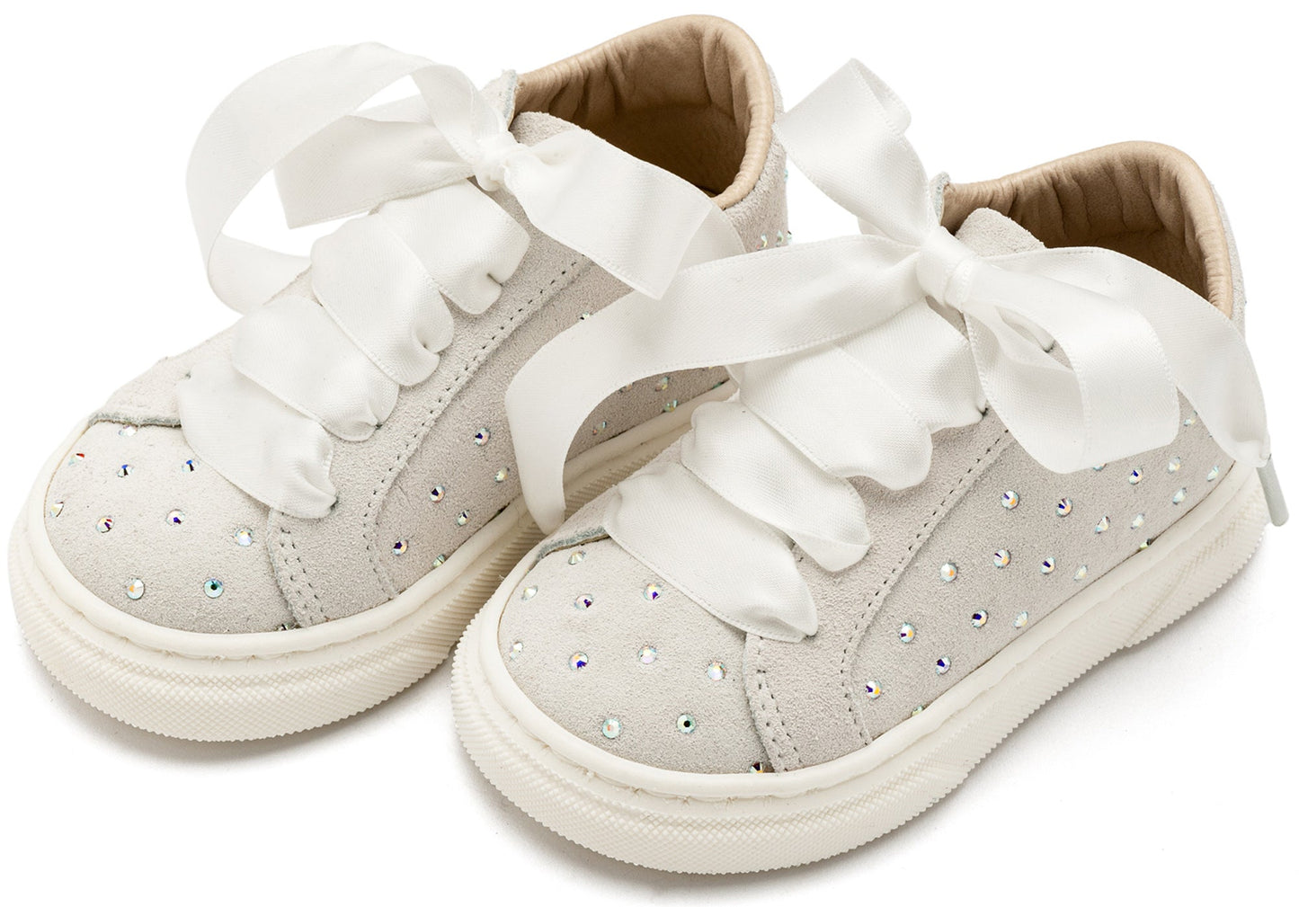 Σνίκερ Suede με Στρας Λευκό - The4kins baby brand