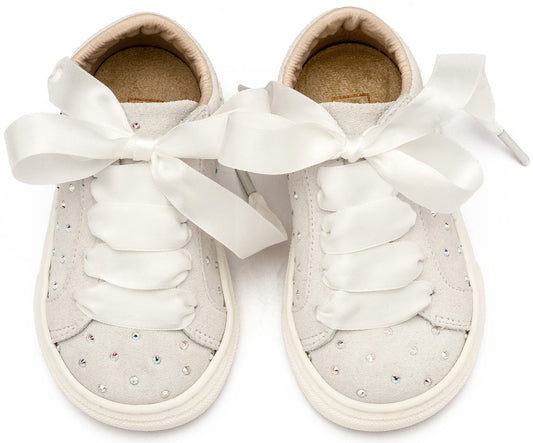 Σνίκερ Suede με Στρας Λευκό - The4kins baby brand