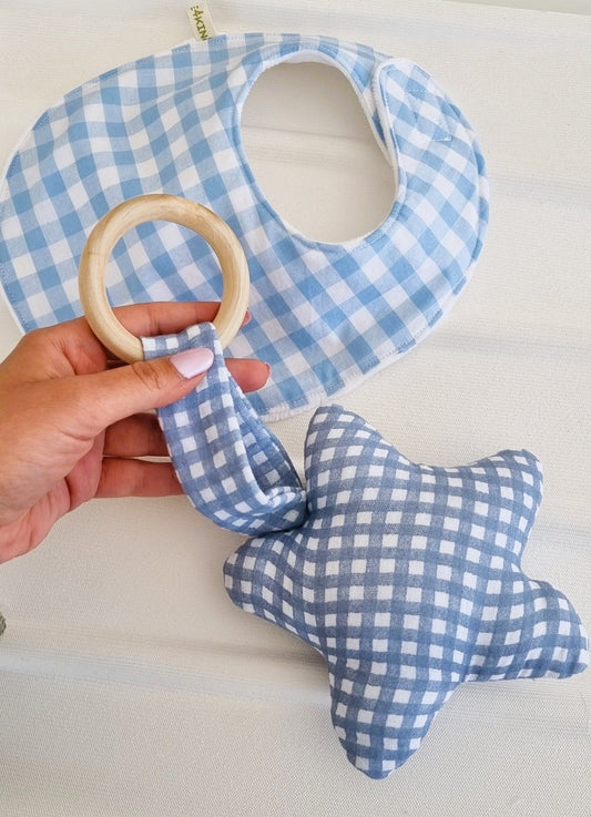 Stars Κουδουνίστρα Με Μασητικό Blue - The4kins baby brand