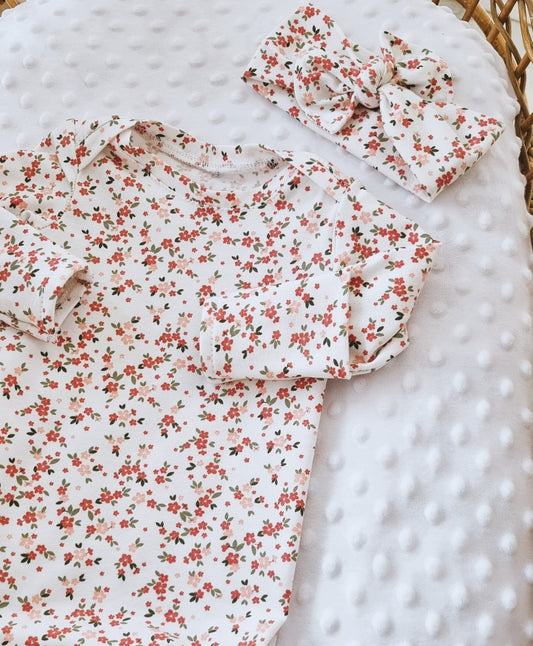 Baby Gown Floral- Βρεφικό Φορμάκι Ύπνου-  My First Organics