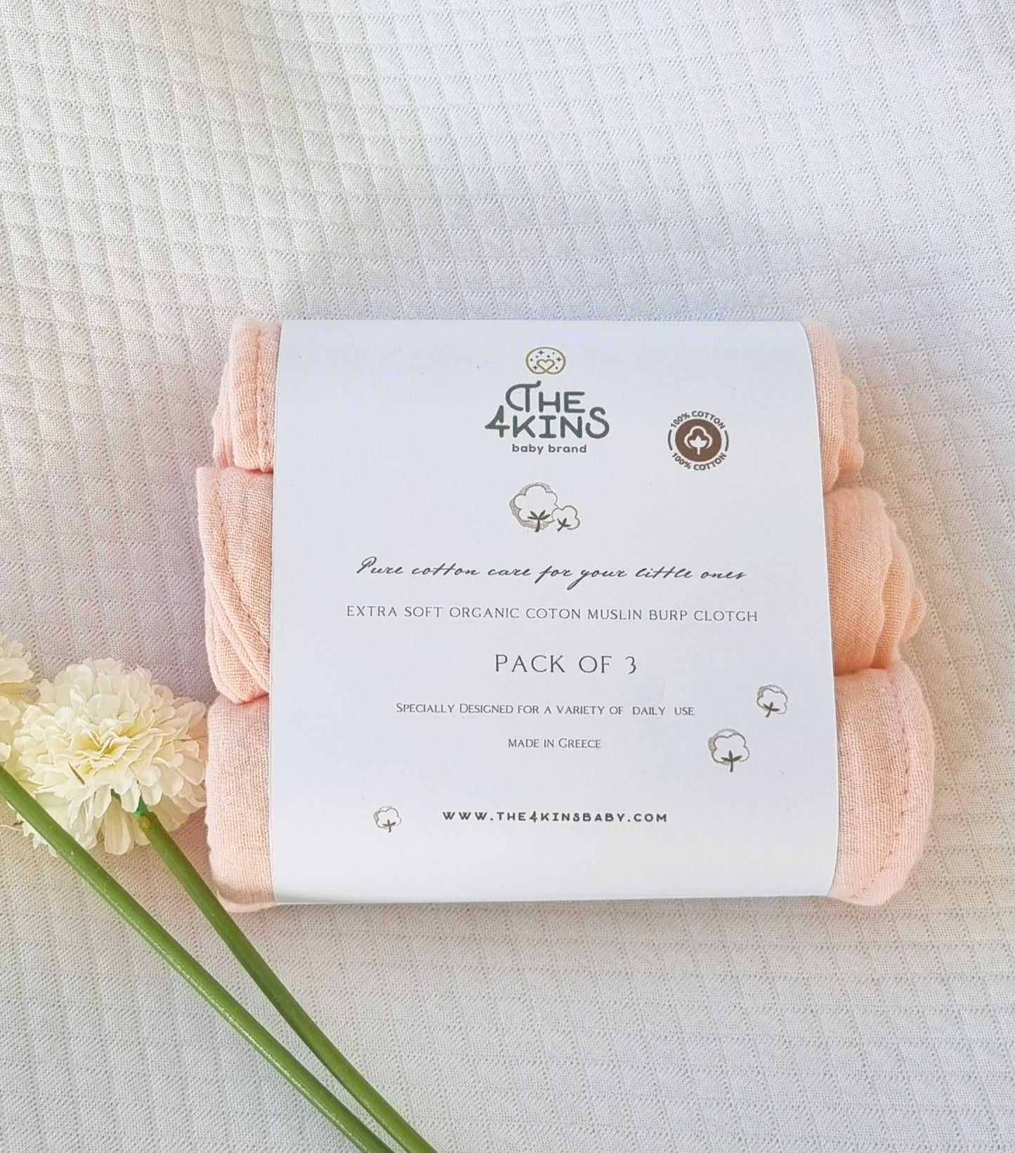 Σετ Πανάκια Μουσελίνας XXL - Burp Cloth Pink