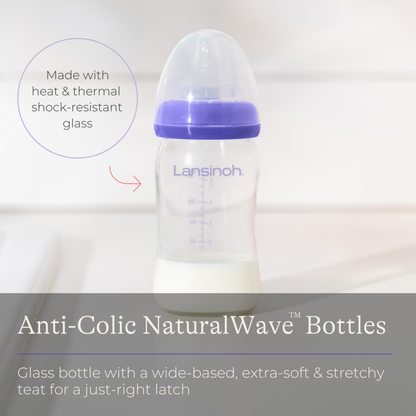 Lansinoh Γυάλινο Μπιμπερό με θηλή NaturalWave®