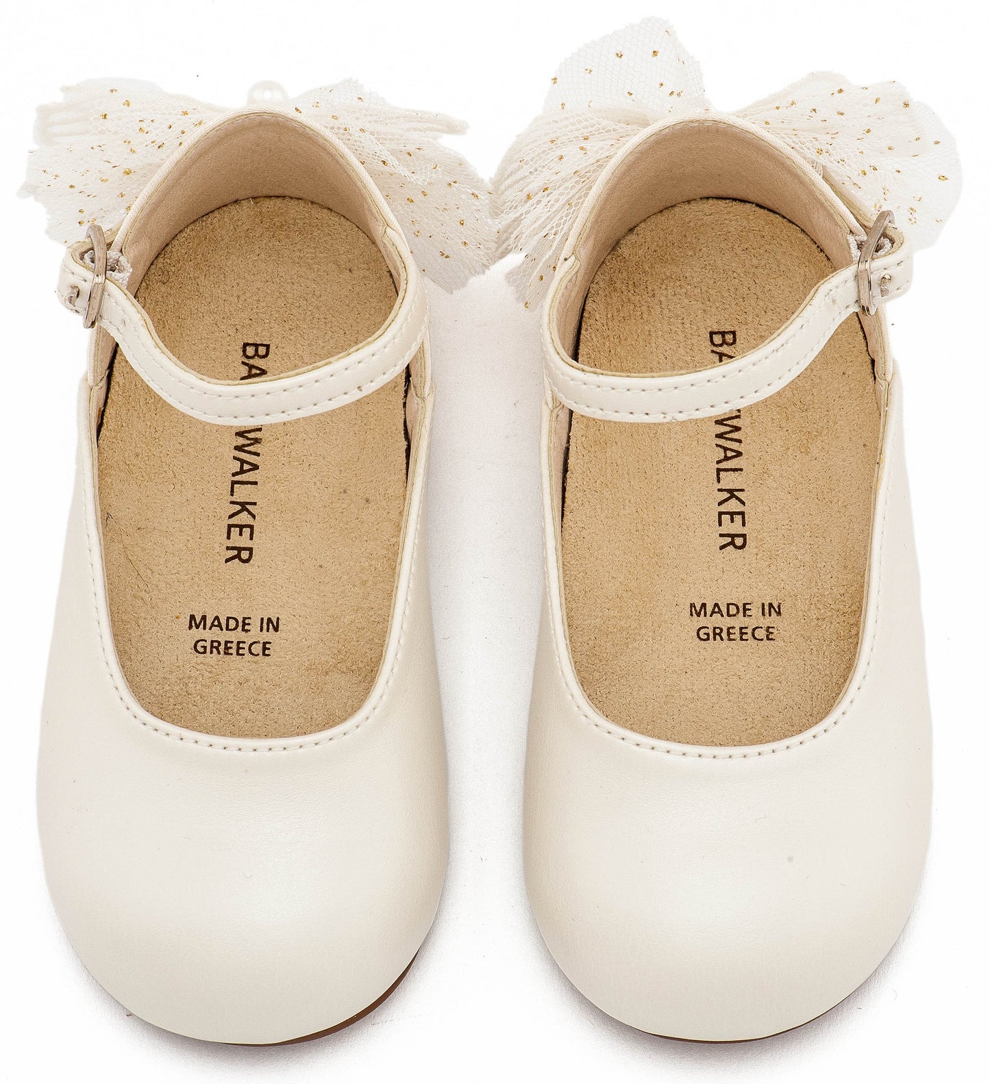 Γαλλικό Γοβάκι με Διακοσμημένη Φτέρνα Πεταλούδα Εκρού\ Λευκό